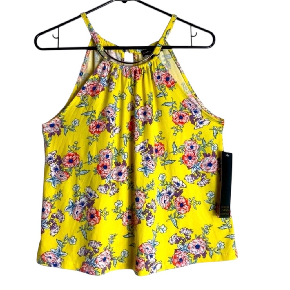 Always Indigo Women’s Floral Tank Top Size S